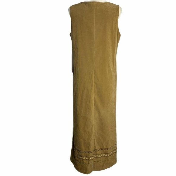 Vintage Velvet Sleeveless Maxi Dress M Brown - Picture 6 of 7